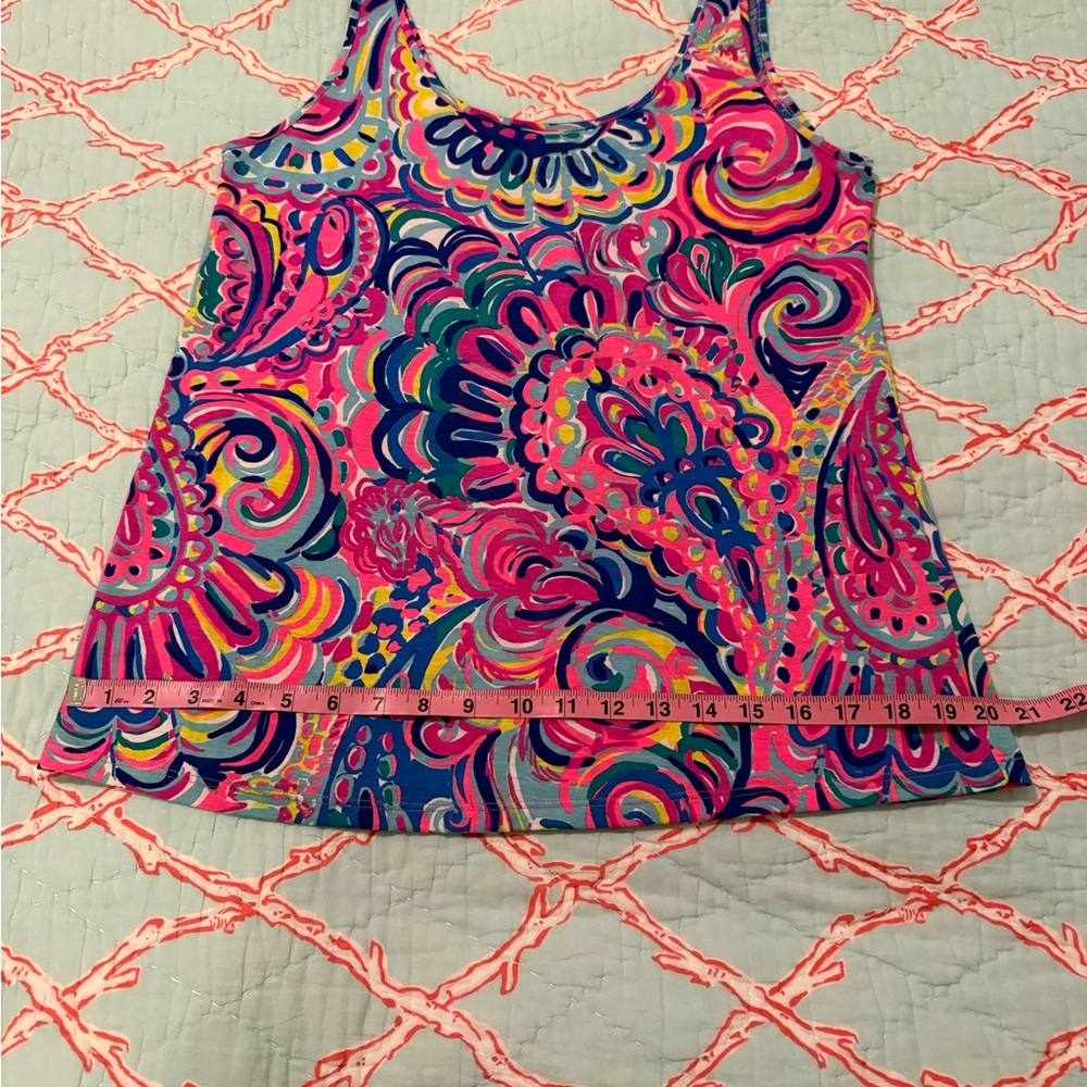 Lilly Pulitzer Kinsey Tank Multi Psychedelic Sunshine S EUC - Picture 8 of 11
